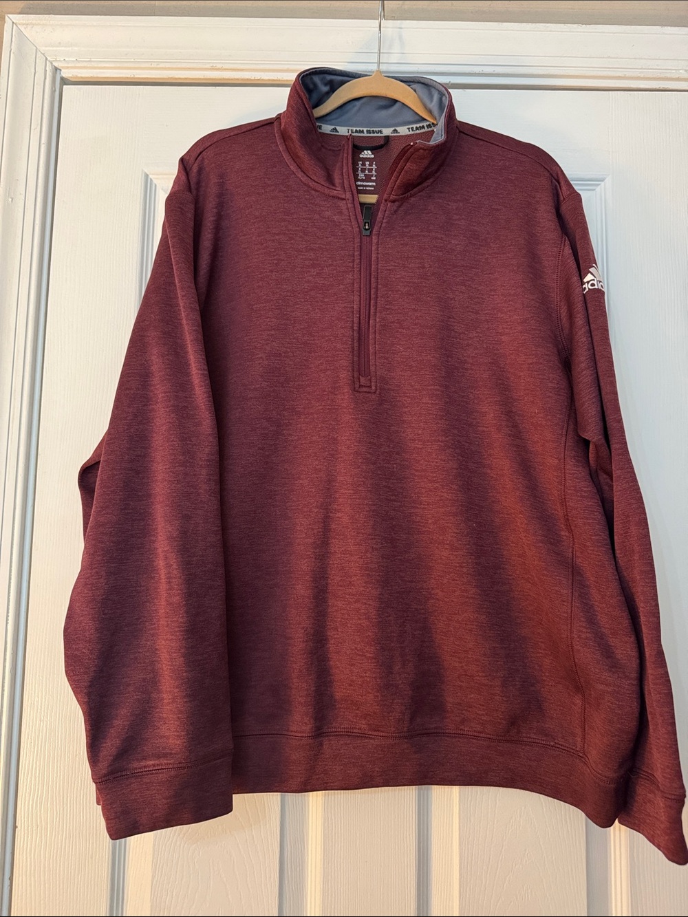Men’s adidas burgundy zip front pullover
